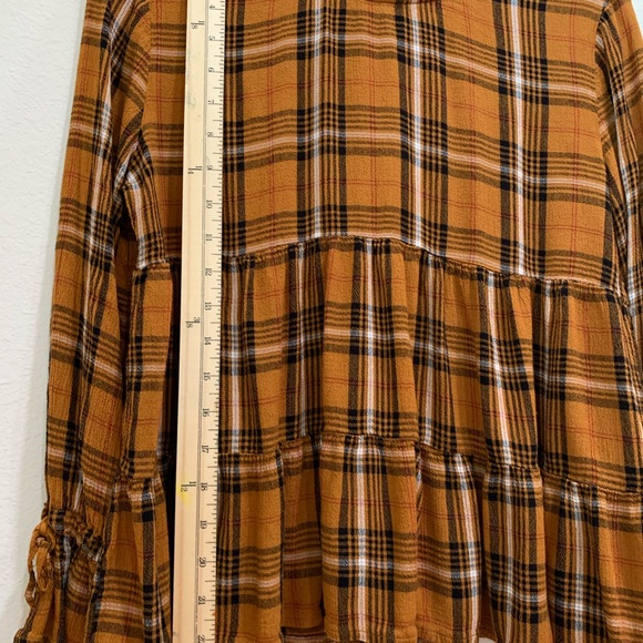 Maurices plaid tiered peasant blouse shirt women’s boho bohemian classic small - Picture 9 of 13